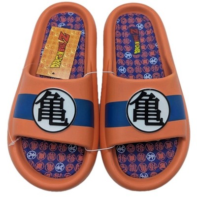 Dragon Ball Z Kame Symbol Slide Sandals Mens Size 9 Cloud Comfort Foam Orange