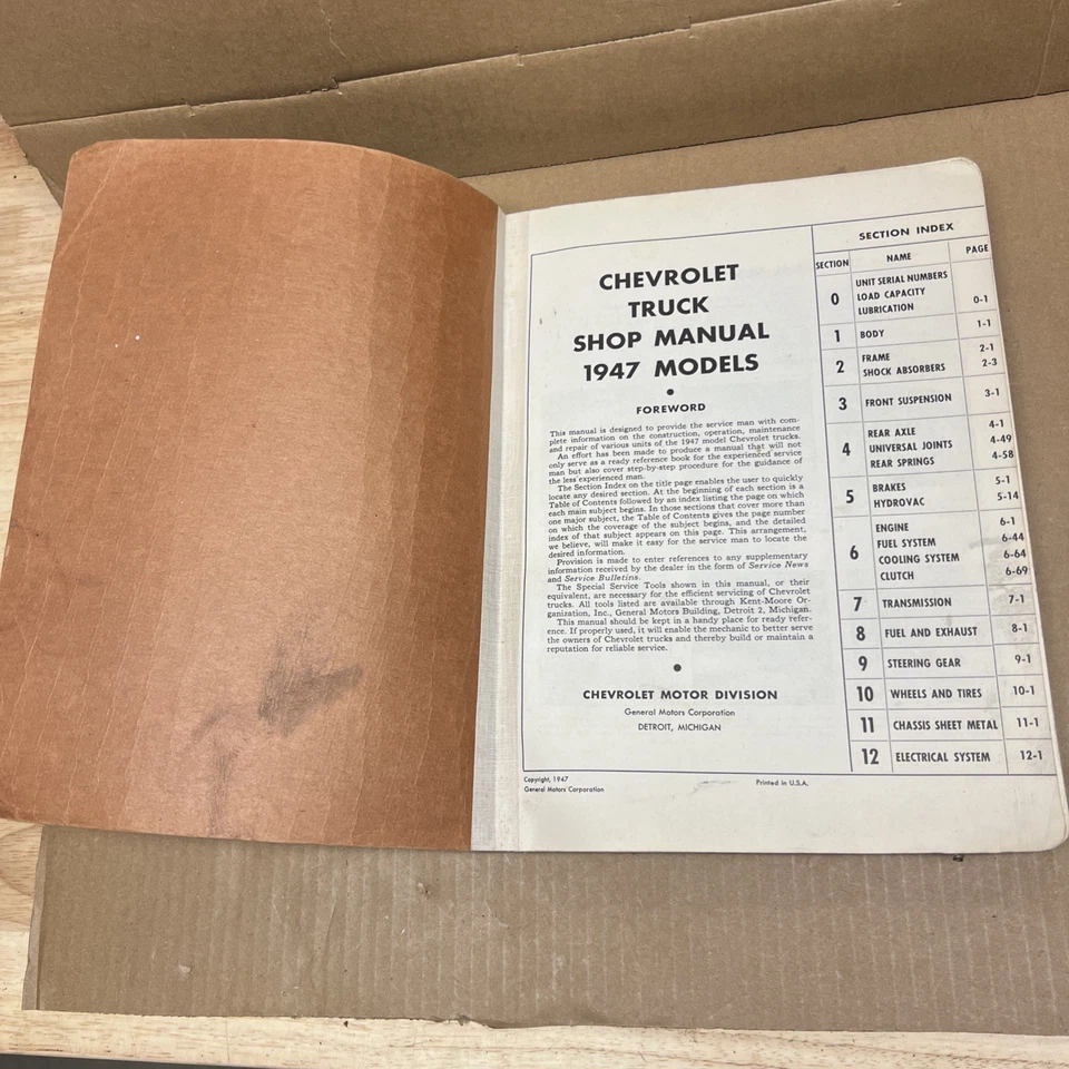Camión Chevrolet 1947 manual de taller original Foto 3 de 4