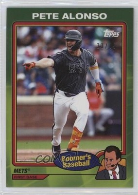 2024 Topps x Chris Berman Boomer's Baseball Green 33/75 Pete Alonso #6 jc3