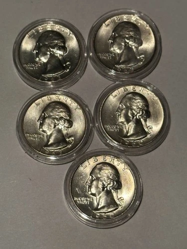 LOT OF (5) 1960-D, 60-D, 63-D, 63-D, 63-D Washington Quarter UNC/BU Silver Coins