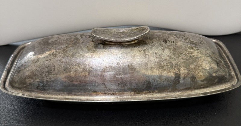 Vintage Gorham YC 775 Silver Plated MCM Modern Butter Dish