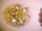 4 Vintage Rhinestone Brooches Pin Spectactular Red, Blue, Yellow and Clear — photo 3