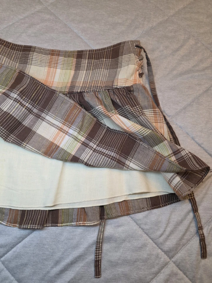 Minifalda para mujer Coco and Chase Y2K talla pequeña marrón/beige Foto 4 de 4