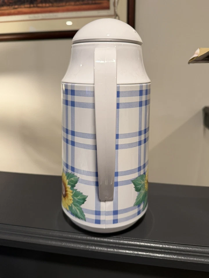 1995 Corning Corelle Impressions padrão girassol sensações garrafa térmica nova - Imagem 3 de 4