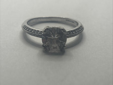 Vintage Sterling Silver Ladies 925 Cubic Zirconia Solitaire Ring size 7.75