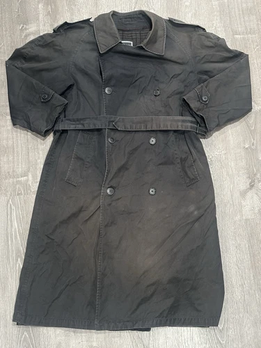 VINTAGE Christian Dior Monsieur Trench Manteau Ceinturé Homme 38R Gris Années 80 90