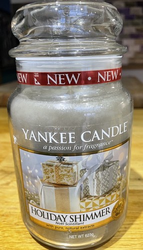 YANKEE CANDLE grande barattolo Holiday Shimmer 2018 versare 623 g 22 oz nuovo/non illuminato HTF - Foto 1 di 1