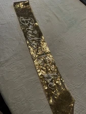 Bride-To-Be White and Gold glitter Sash for Bachelorette, Engagement Party