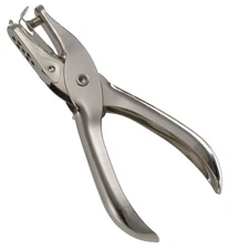 Single Hole Punch, 5 Sheet Capacity, Durable Silver Office Tool