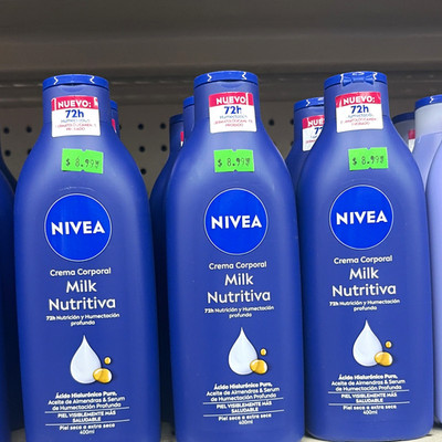 NIVEA Milk Nutritiva Body Cream 400 mL Hydrating Hyaluronic Acid Dry Skin
