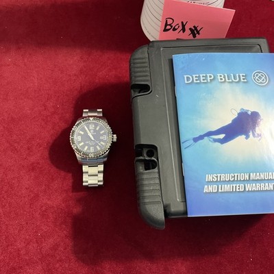 Deep Blue Alpha Marine 500 Black Dial Orange Lume Swiss Automatic Watch 41mm