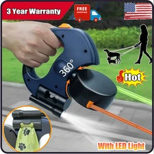 Retractable Reflective Dual Pet Leash Lead 360Swivel Double Dog Walking Leash US