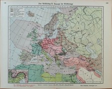 Europa im 1.Weltkrieg  +Historische Karte+ Ostfront, Westfront, Stellungen