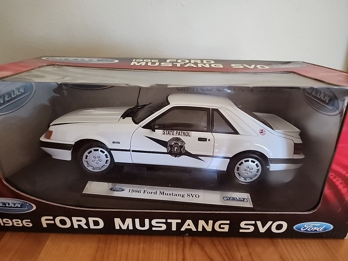 1/18 Welly 1986 Ford Mustang SVO DieCast Car State Patrol New | eBay