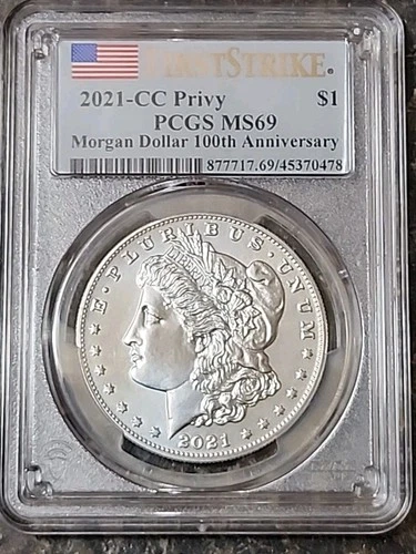 2021  CC Privy Morgan Silver Dollar PCGS MS 69 First Strike Includes Box & COA