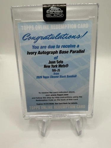 2026 Topps Chrome Black Juan Soto Ivory Autographs (RAW)