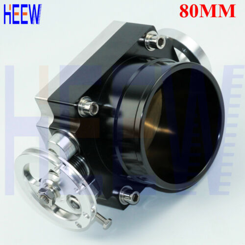 Universal Throttle Body 80MM 3.15" High Flow Aluminum Intake Manifold 1KIT BLACK - Picture 3 of 4