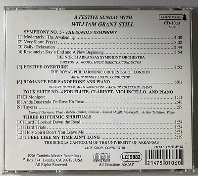 A Festive Sunday with William Grant Still (CD, May-1996, Cambria