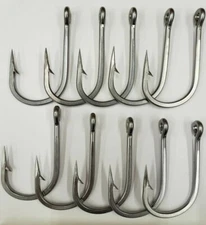 Mustad A7732SS Big Game Southern Tuna SS Steel Forged Short Barb Hook 9/0 10 Pk