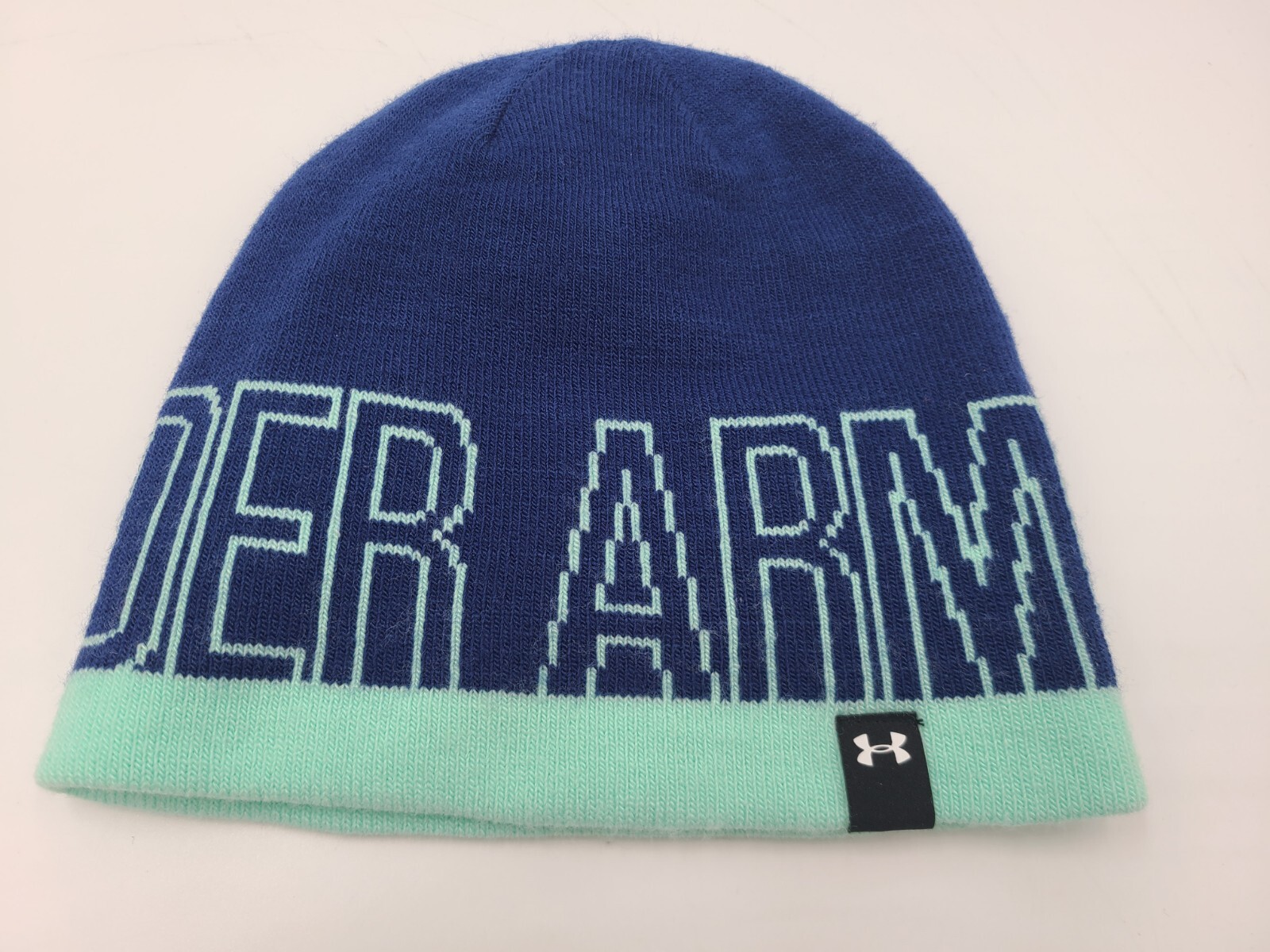 Youth Under Armour Beanie Winter Knit Hat Stocking Cap Snow Ski Hike Girl Blue