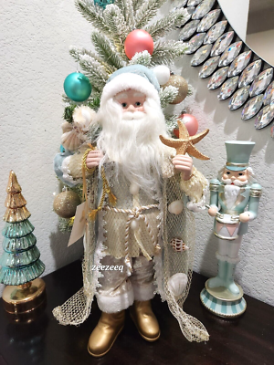 Christmas Bella Lux Coastal Santa Claus Doll Figurine Figure