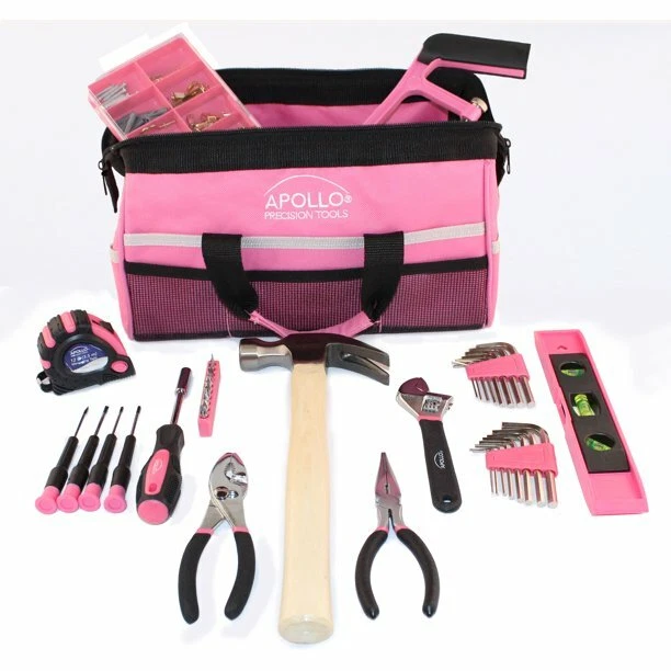 201-Piece Household Tool Kit In A Bag Home Repair DIY Fix-up Hand Tools Set Pink - Image 2 of 3
