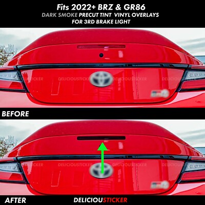 Fits 2022-26 BRZ GR86 Smoke 3rd Third Rear PreCut Decals Ppf Tint Overlay Vinyl