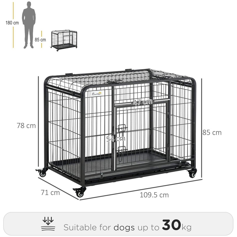 PawHut Heavy Duty Dog Crates Foldable Indoor Dog Kennel & Dog Cage Pet