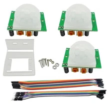3PCS HC-SR501 Infrared PIR Motion Sensor Modules with Housing & Cables