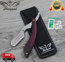  Barber Cut Throat Straight Razor Beard Shaving Knife Stainless Steel with Blade