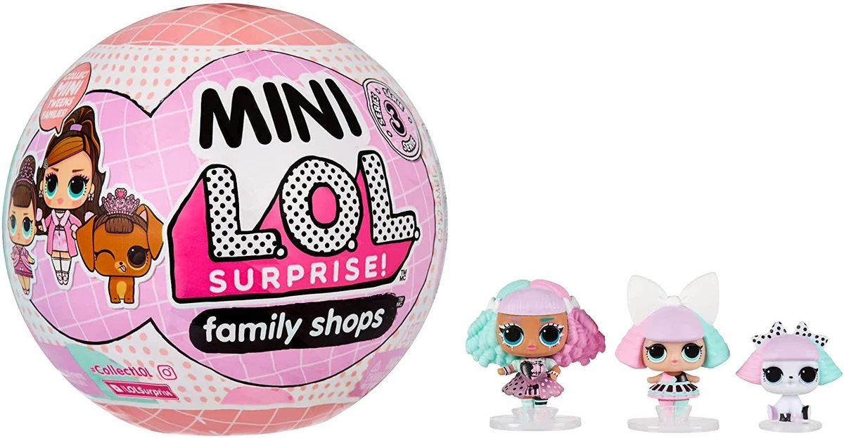 Mini LOL Surprise Family Shops with 3 Dolls, Surprises Collectible Fashion  Dolls