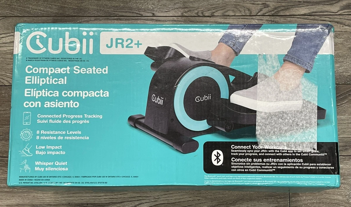 Cubii JR2+ Compact Seated Elliptical with Bluetooth ,Aqua