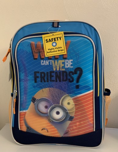 Disney's Despicable Me Minions 3D 16-inch Kids School Backpack in Blue Multi New