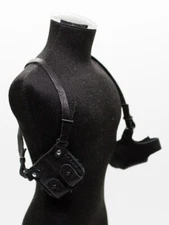 Black Gun Holster Real Leather Hand Made for 12 Inch Action Figures 1/6 Scale