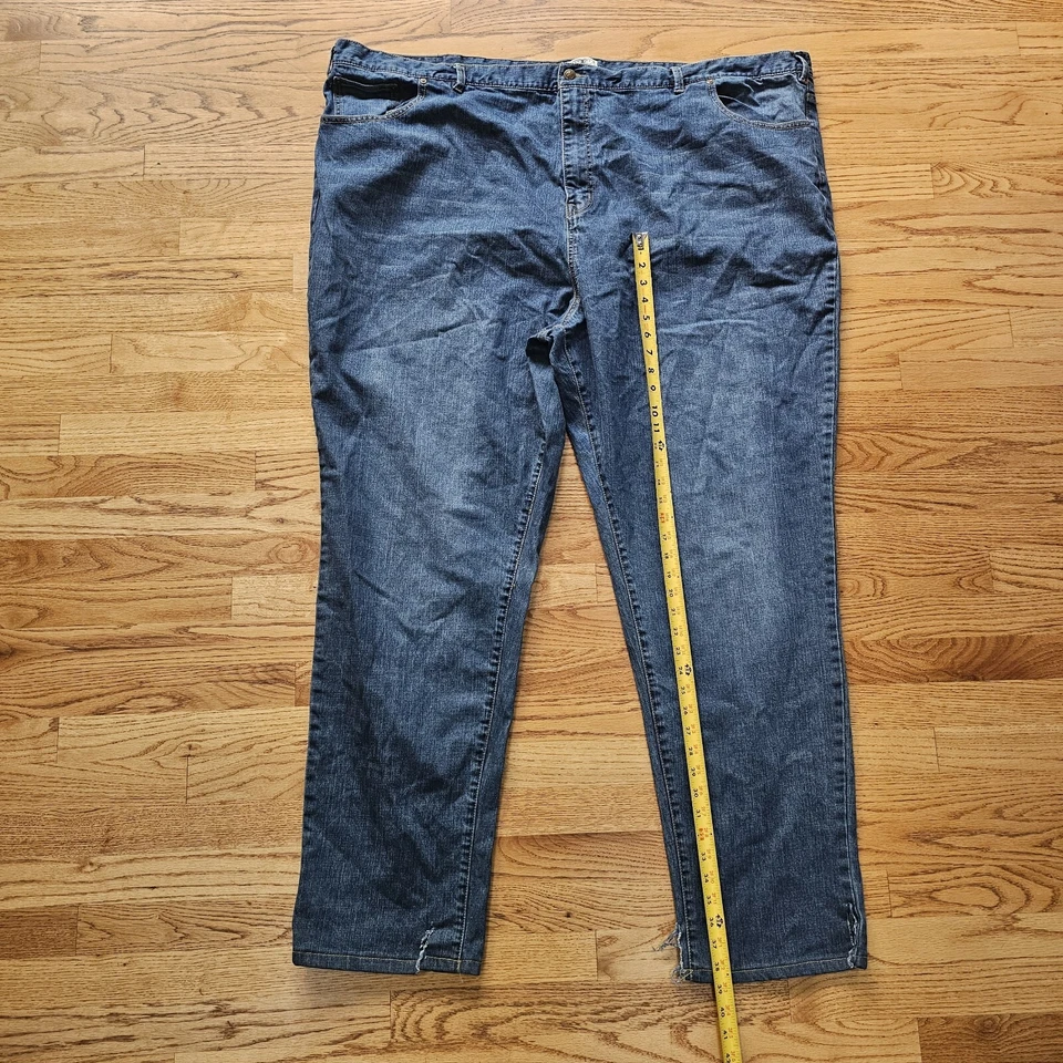 Mens Liberty Blues Medium Wash Jeans Size 58x38 Light Distress On Cuffs 58 X 38 - Image 3 of 4