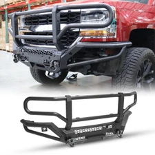 For 2016-2018 Chevy Silverado 1500 Steel Front Bumper With Side Wings+Bull Bar
