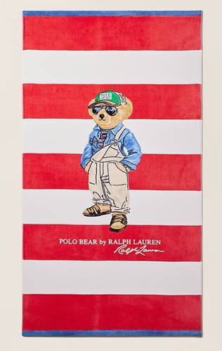 Telo mare Polo Ralph Lauren Polo Bear LUSSO XL a righe - Foto 8 di 14