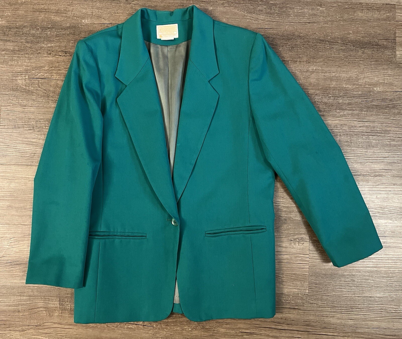 Pendleton Blazer Jacket Virgin Wool Solid Green 1… - image 1
