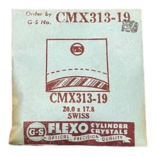 Germanow-Simon Mach (GS) CMX313-19 Watch Crystal 20.0x17.8 NOS Part Flexo Swiss