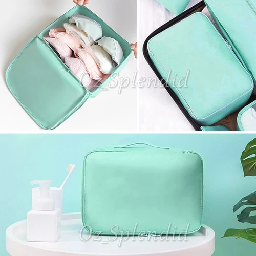 8PCS Packing Cubes Travel Pouches Luggage Organiser Suitcase Clothes Storage Bag - Picture 11 of 18