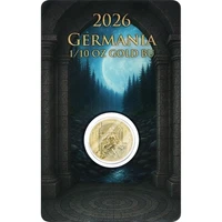 Lady Germania 2026 1/10 oz 20 Mark Pure Gold BU Coin in Coincard Germania Mint