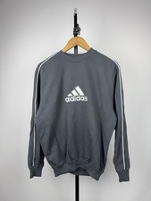 Vintage 00s Adidas Big Central Logo Sweatshirt Grey Y2K 2001 Men  s S Size