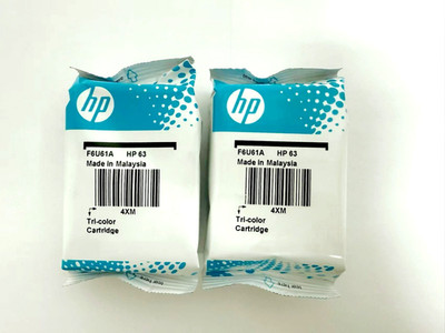New HP 63 color Ink Cartridge OEM Sealed 100% ink level, 2 pack
