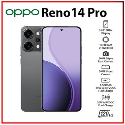 OPPO Reno14 Pro 5G GREY 12GB+512GB Dual SIM Unlocked Android Cell Phone