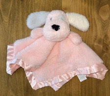 Boritar Baby Pink Plush Puppy Dog Lovey Security Blanket Satin Trim & Bottom