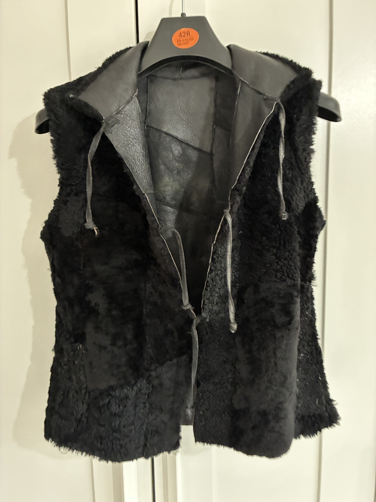 handmade patchwork vintage leather shearling flee… - image 2