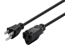 Monoprice 3 Prong Extension Cord - Black - 20 Feet, 16AWG, 13A