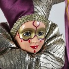 Vintage Brinns Harlequin Pierrot Doll Clown Jester Gold Purple Maroon with Bells