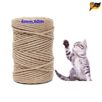 Juteschnur 60M 6Mm Natur Kratzbaum Seil FüR Katzen
