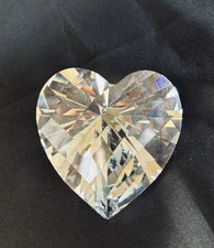 Swarovski Crystal Heart Paperweight Clear With Swan Logo